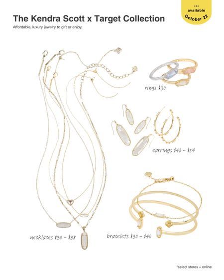 Kendra Scott x Target collection affordable jewelry line in time for the holidays. I picked out a mostly gold with white palette but all of these styles come in a palette or other colors so click thru to see them all. 

Most pieces are between $30 - $55.

#LTKMostLoved #LTKGiftGuide #LTKfindsunder100