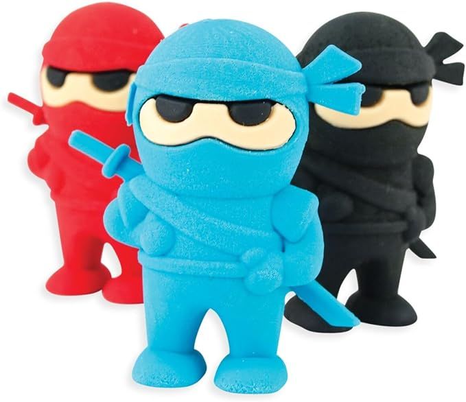 OOLY Ninja Erasers for Pencils, 1.75" Tall - Set of 3 Novelty Erasers for School, Home, and Offic... | Amazon (US)