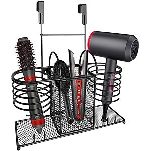 Sunlit 3 in 1 Wall Mount/Countertop/Over Cabinet Door Metal Wire Hair Product & Styling Tool Organiz | Amazon (US)