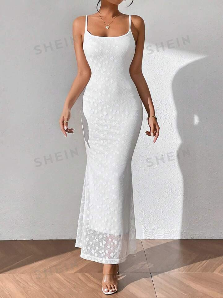 SHEIN Privé Mermaid Hem Lace Cami Dress | SHEIN