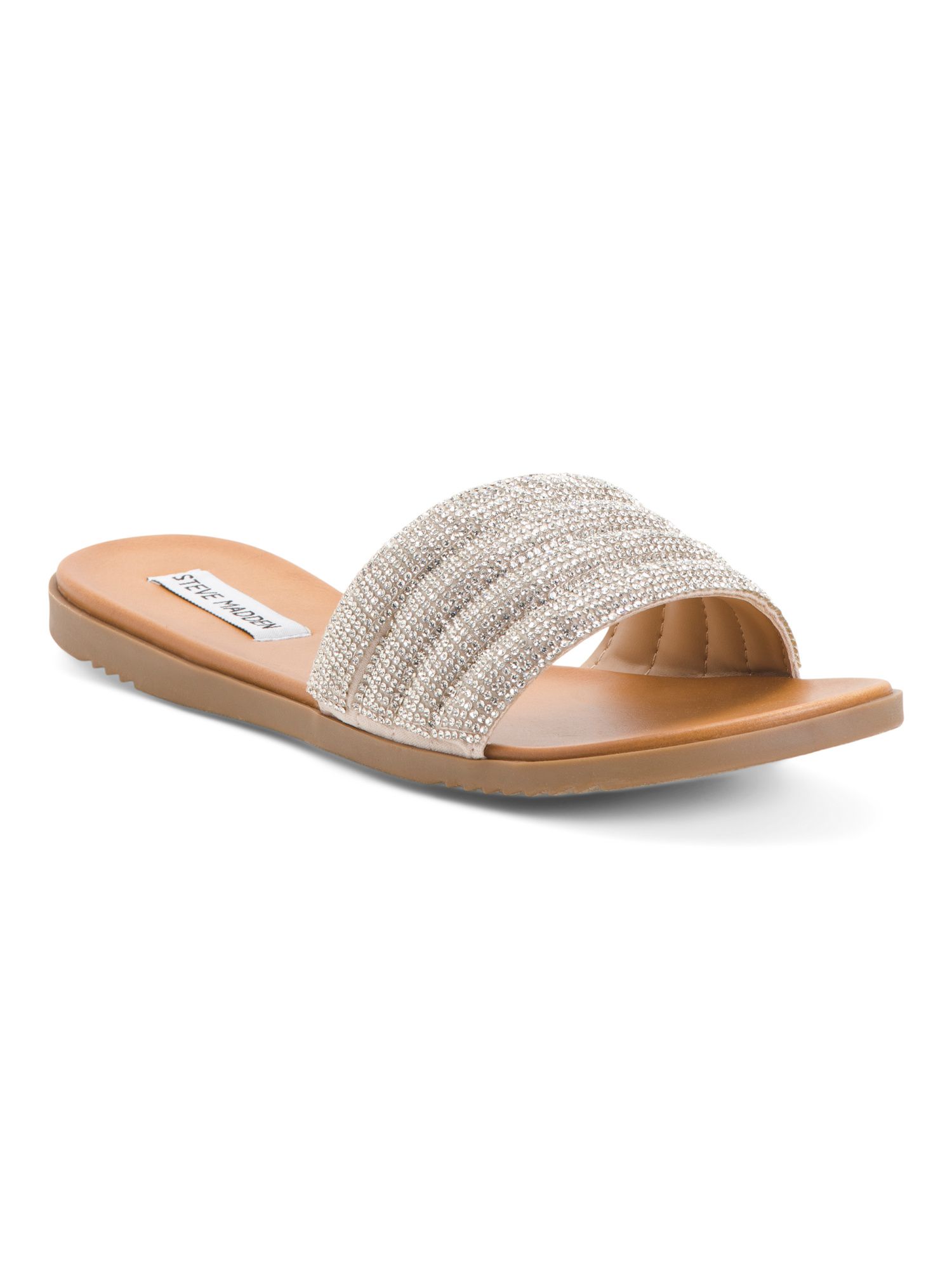 Padded Bling Embellishment Slide Sandals | TJ Maxx