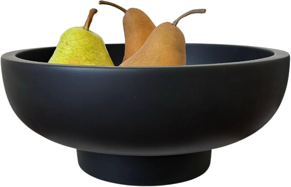 OAKOA Concrete Black Decorative Bowl - Black Fruit Bowl for Kitchen Counter - Black Bowl Decor - ... | Amazon (US)
