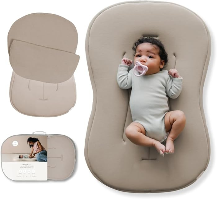 Snuggle Me\u00ae Baby Lounger Curve - Premium Organic Cotton with Foam Core, Machine-Washable Cov... | Amazon (US)