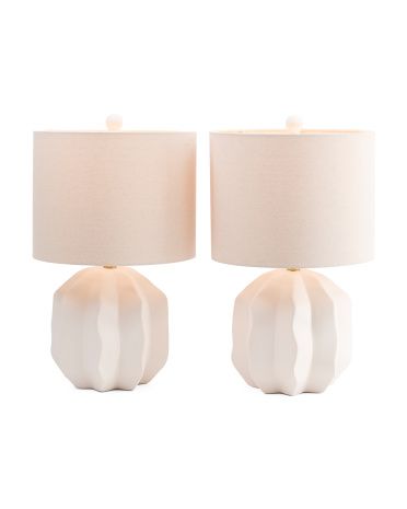 Set Of 2 23in Ribbed Ceramic Table Lamps | TJ Maxx