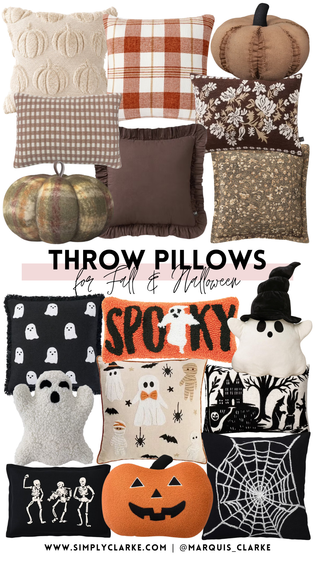 The easiest way to make your home feel festive this season! Whether you’re going cozy and neutral or full-on spooky, these fall and Halloween throw pillows add the perfect seasonal touch!

fall throw pillows - Halloween home decor - cozy fall decor - spooky season decorations - pumpkin pillows - autumn home finds

 

 #LTKSeasonal #LTKHome