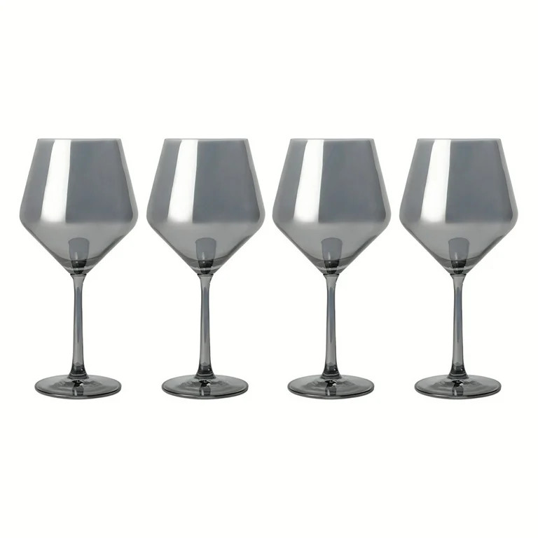 Thyme & Table 23 fl oz Smoke Iridescent Angled Wine Glasses, Set of 4 | Walmart (US)