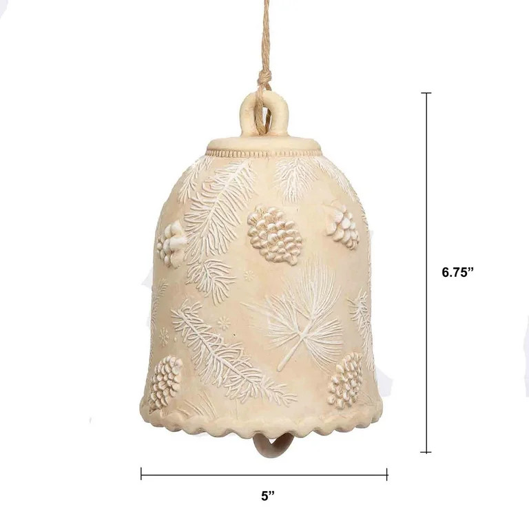 Rustic Beige Christmas Bell Hanging Decoration, 13 in, by Holiday Time | Walmart (US)