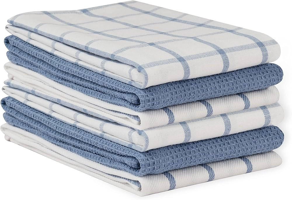 LANE LINEN Kitchen Towels Set - Pack of 6 Cotton Dish Cloths, 18”x 28”, Soft Absorbent Tea To... | Amazon (US)