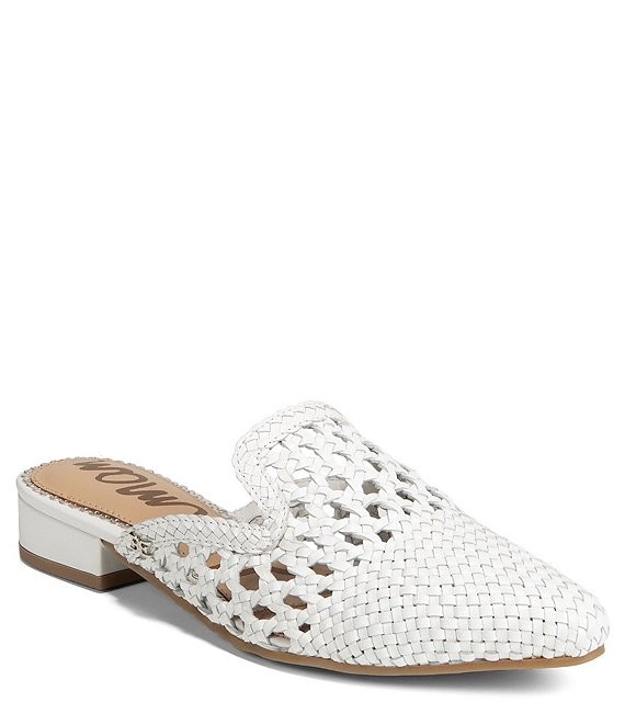 Sam Edelman Clara Woven Leather Block Heel Mules | Dillard's | Dillards