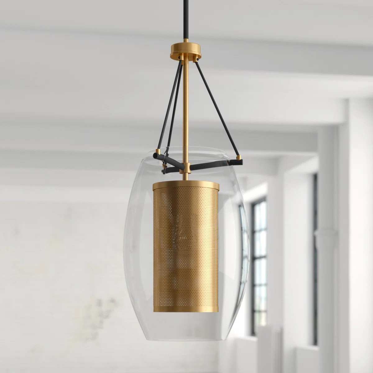 1 - Light Single Oval Pendant in Warm Brass/Bronze | Wayfair North America