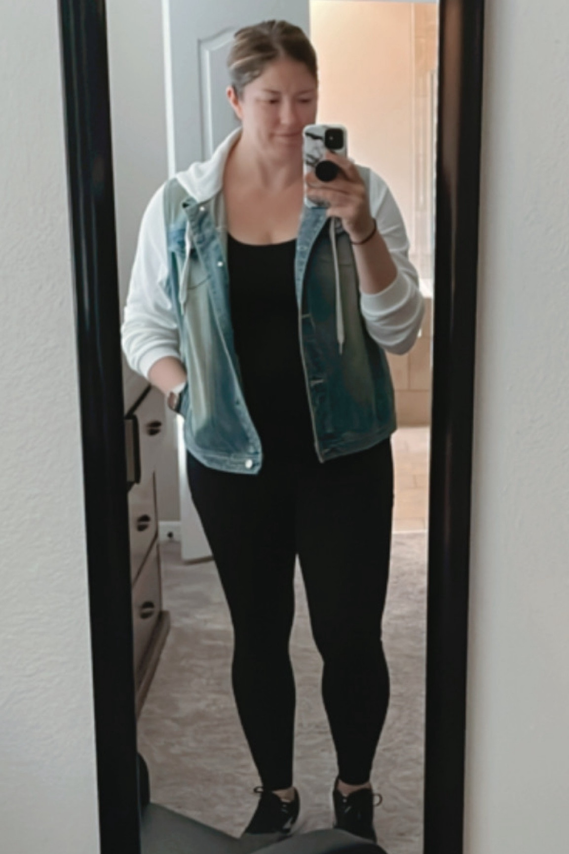 Women’s Jean jacket with hoodie. Wearing size XL for an oversized look  

#LTKmidsize #LTKfindsunder100 #LTKstyletip