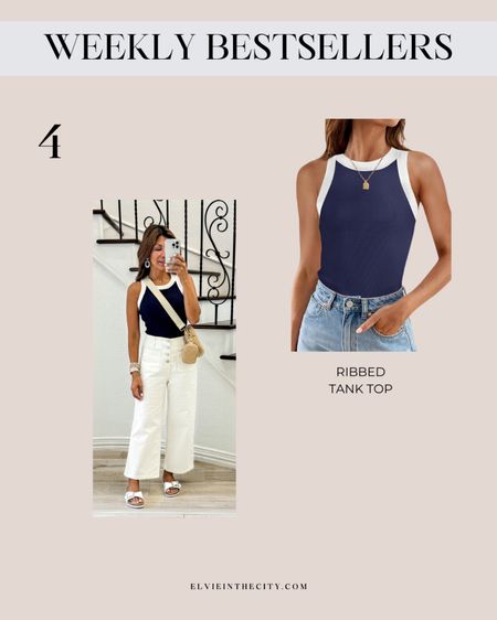 The #4 bestseller from last week is this ribbed tank with white trim.

Ootd, summer outfit, spring outfit, summer top, vacation style, date night, fashion over 40

#LTKFindsUnder50

#LTKStyleTip #LTKOver40