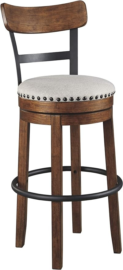 Signature Design by Ashley Valebeck 30" Farmhouse Pub Height Barstool, Brown | Amazon (US)