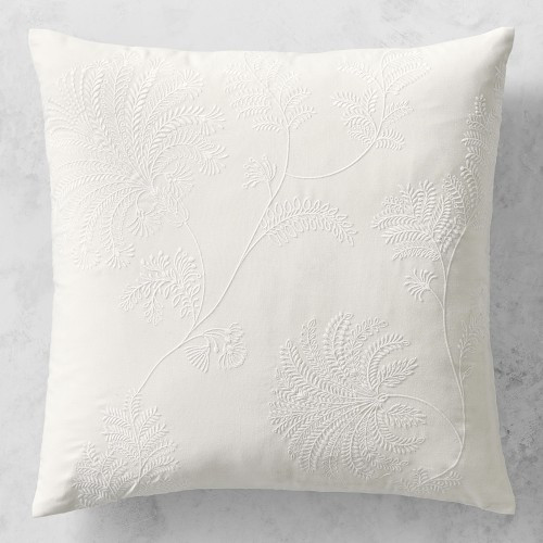 AERIN Jane Outdoor Embroidery Pillow, 22"" X 22"", Soft White | Williams-Sonoma