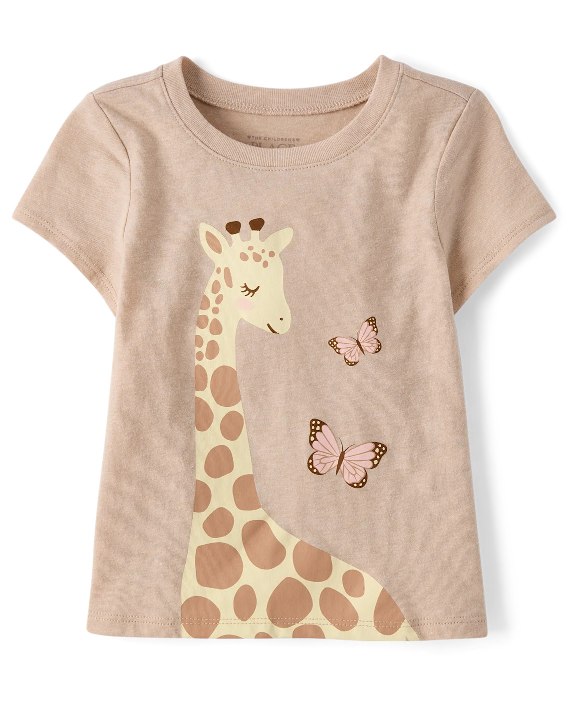 Baby And Toddler Girls Giraffe Graphic Tee - tan | The Children's Place