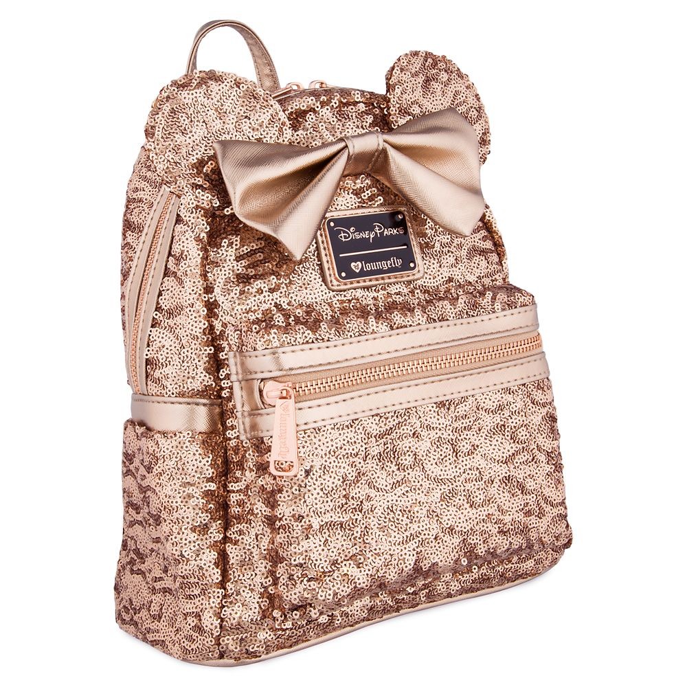 Minnie Mouse Sequined Mini Backpack by Loungefly – Rose Gold | Disney Store