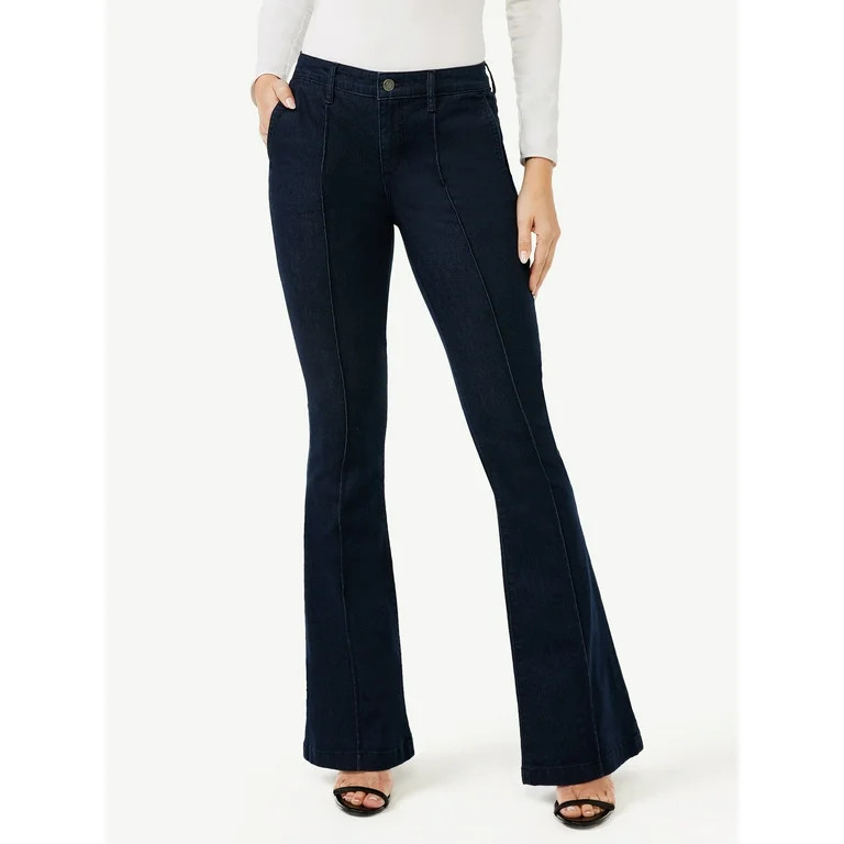 Sofia Jeans Women's Carmen Flare High Rise Pintuck Jeans | Walmart (US)