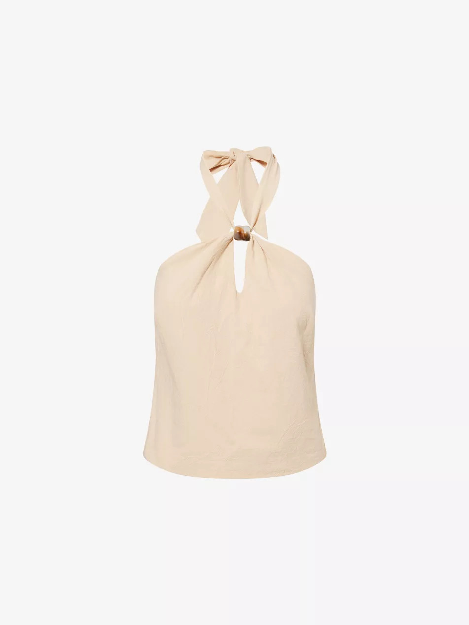 Vivian Embellished Cotton-Poplin Top | Selfridges