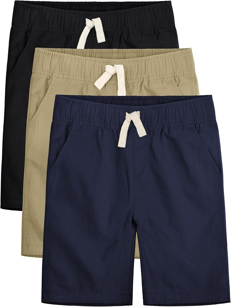 OHD 3 Pack Boys School Uniform Shorts, Boys Uniform Shorts Boys Clothes Jogger Shorts Casual Unif... | Amazon (US)