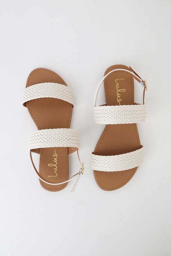 Blaise White Flat Sandals | Lulus (US)