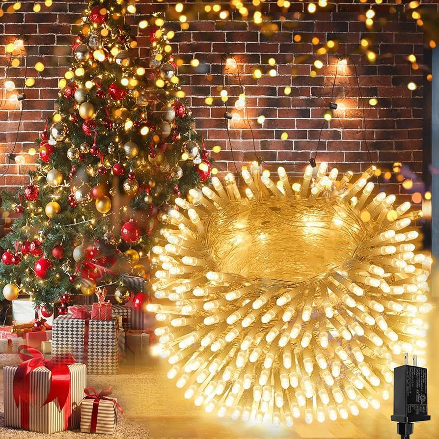 Extra-Long 66FT Christmas Lights Outdoor/Indoor, 200 LED Upgraded Super Bright String Lights, Wat... | Amazon (US)