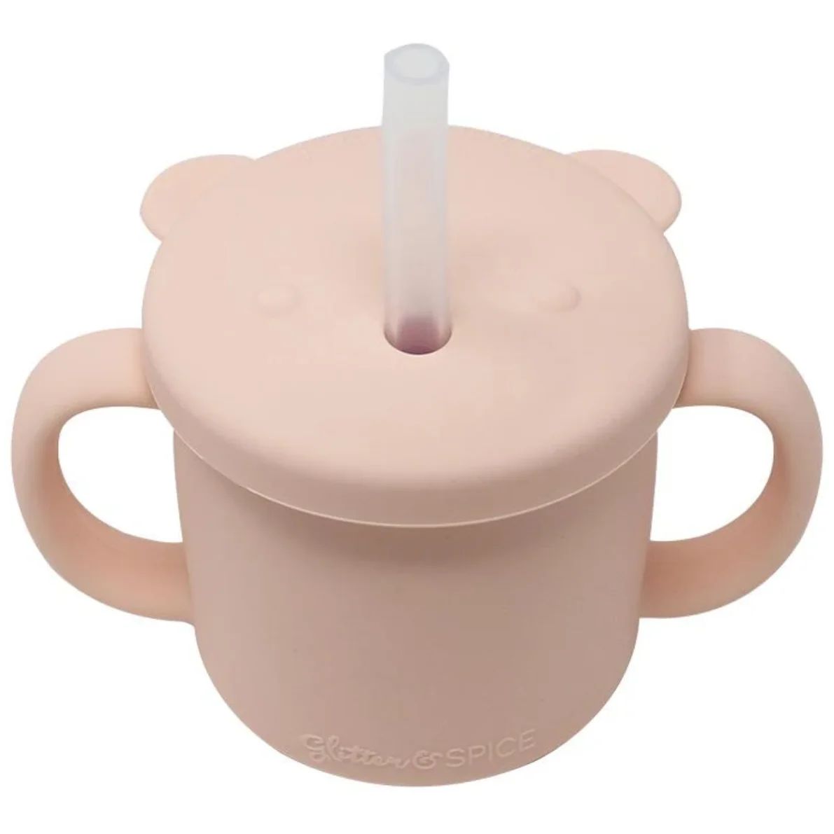 Grow With Me Silicone Bear Cup, Blush | SpearmintLOVE