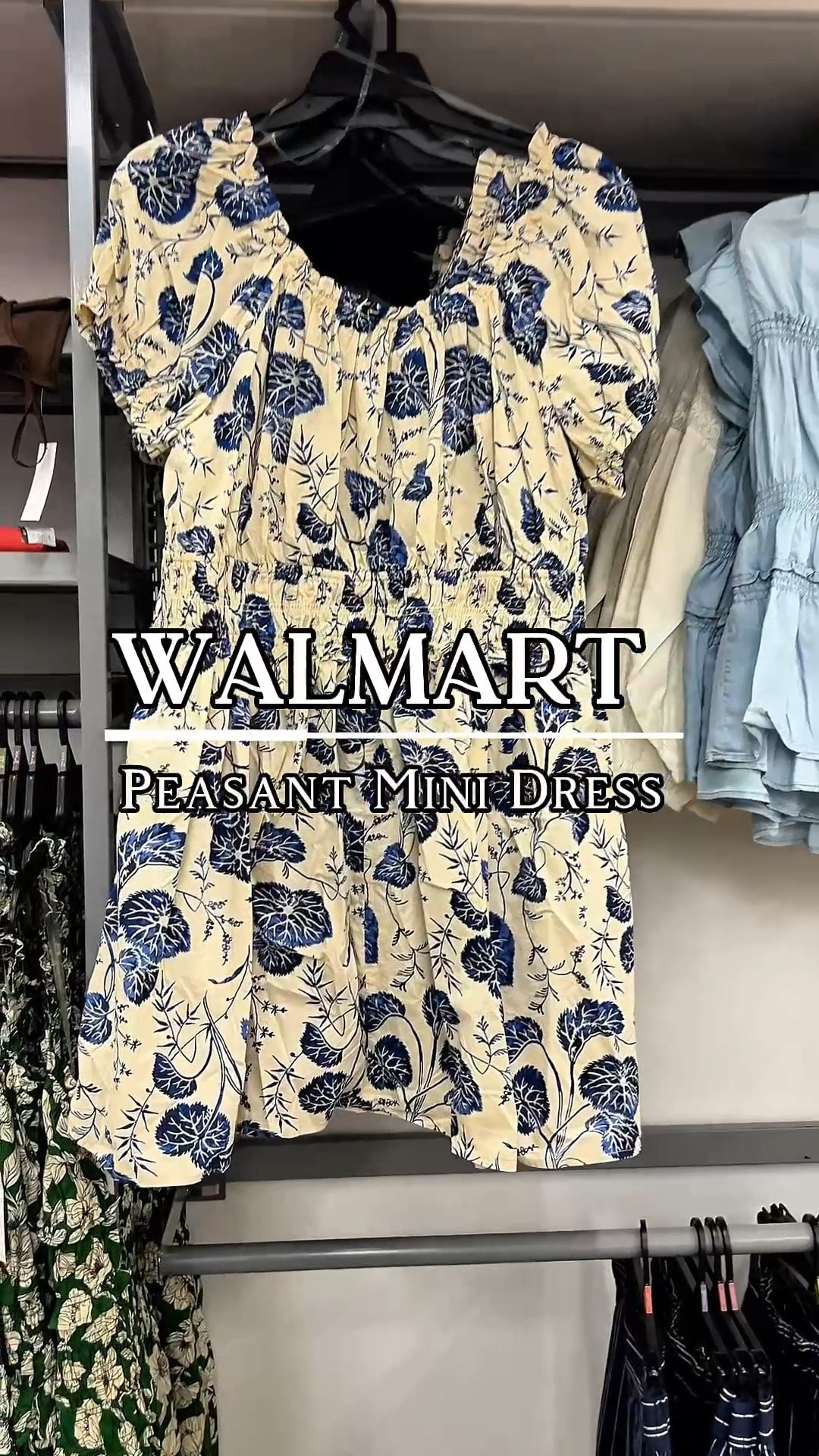 How pretty is this cotton peasant mini dress for summer. #walmartpartner #summerfashion