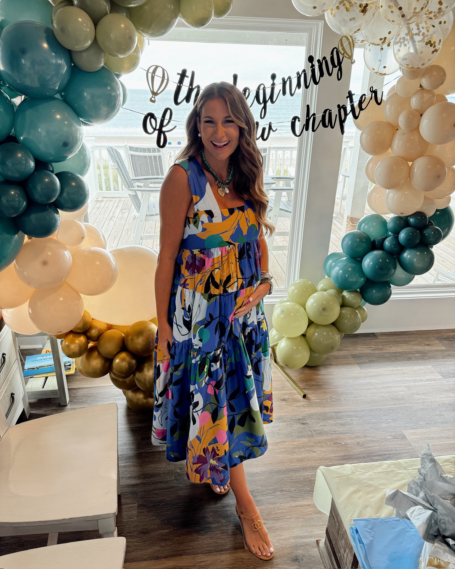 In a medium square neck midi from Anthropologie, necklaces, sandals and accessories - all fits TTS.

#LTKStyleTip #LTKBump #LTKShoeCrush