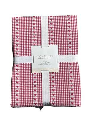 Rachel Zoe Hot Pink & White Gingham/ Valentine Hearts Tablecloth  60x 84  | eBay | eBay US