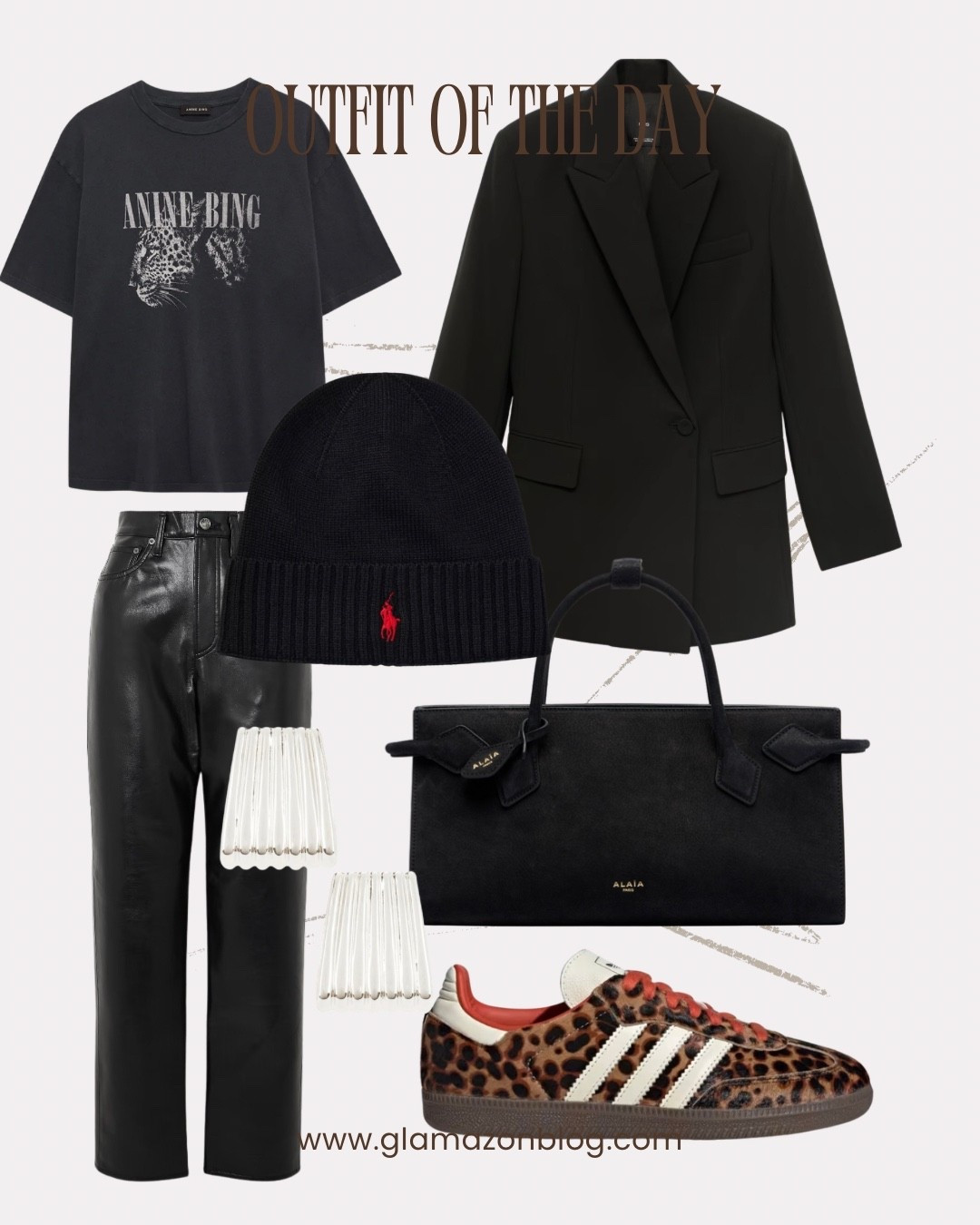 Anime Bing tshirt, black blazer, leather trousers, leopard sambas, alaia bag, silver earrings 

#LTKstyletip #LTKwinter #LTKuk