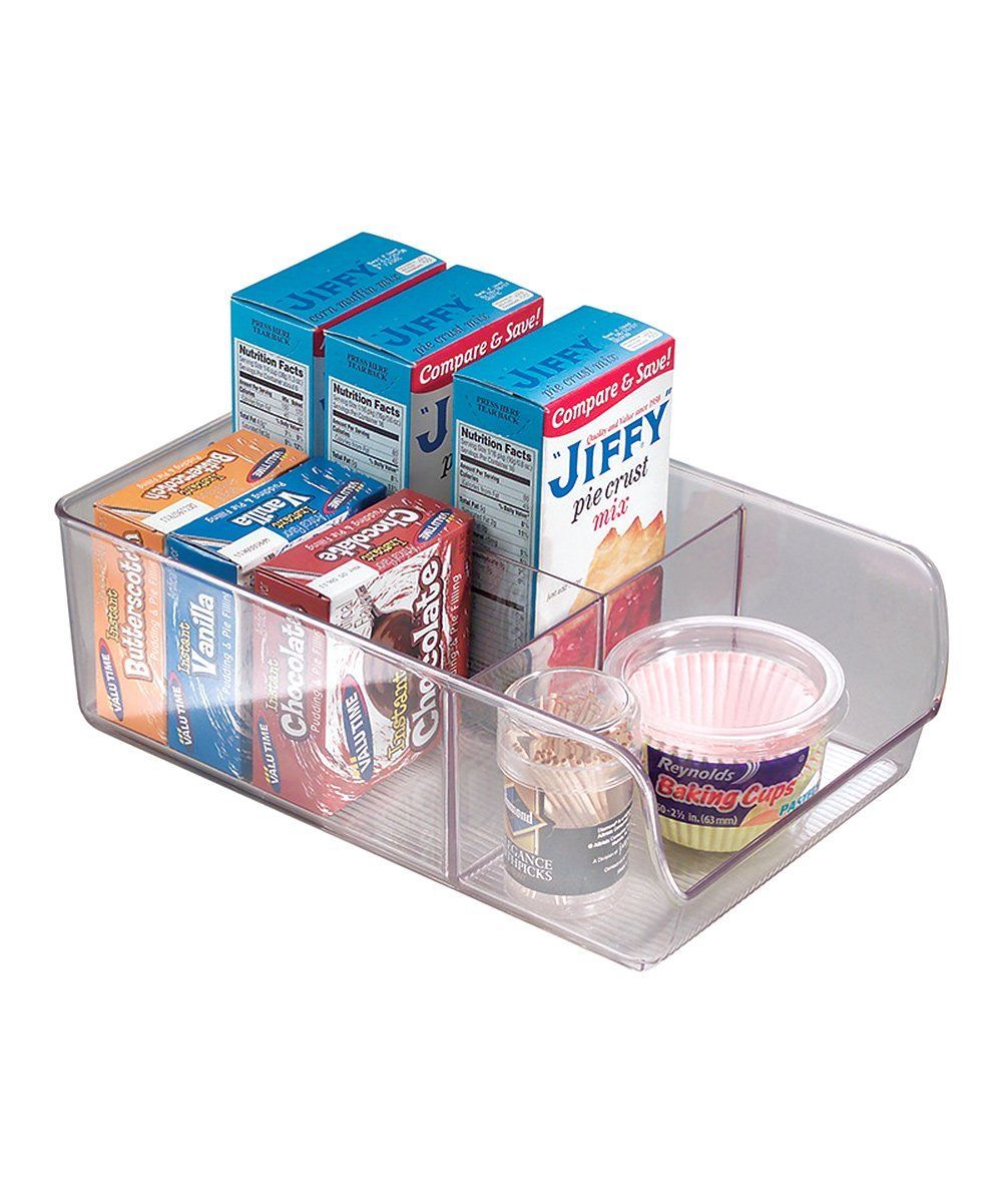 Clear Wide Three-Section Bin | Zulily