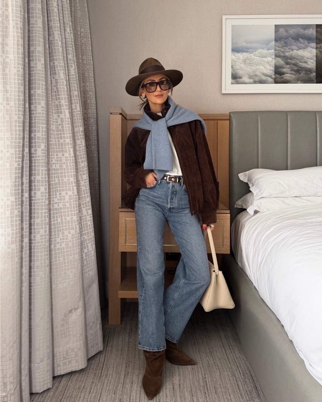 You can never go wrong with cashmere and suede layers 🤎 XS in the sweater and tee, small in the jacket. Love the wide leg crop fit on these jeans!

#LTKSeasonal #LTKootd #LTKOver40