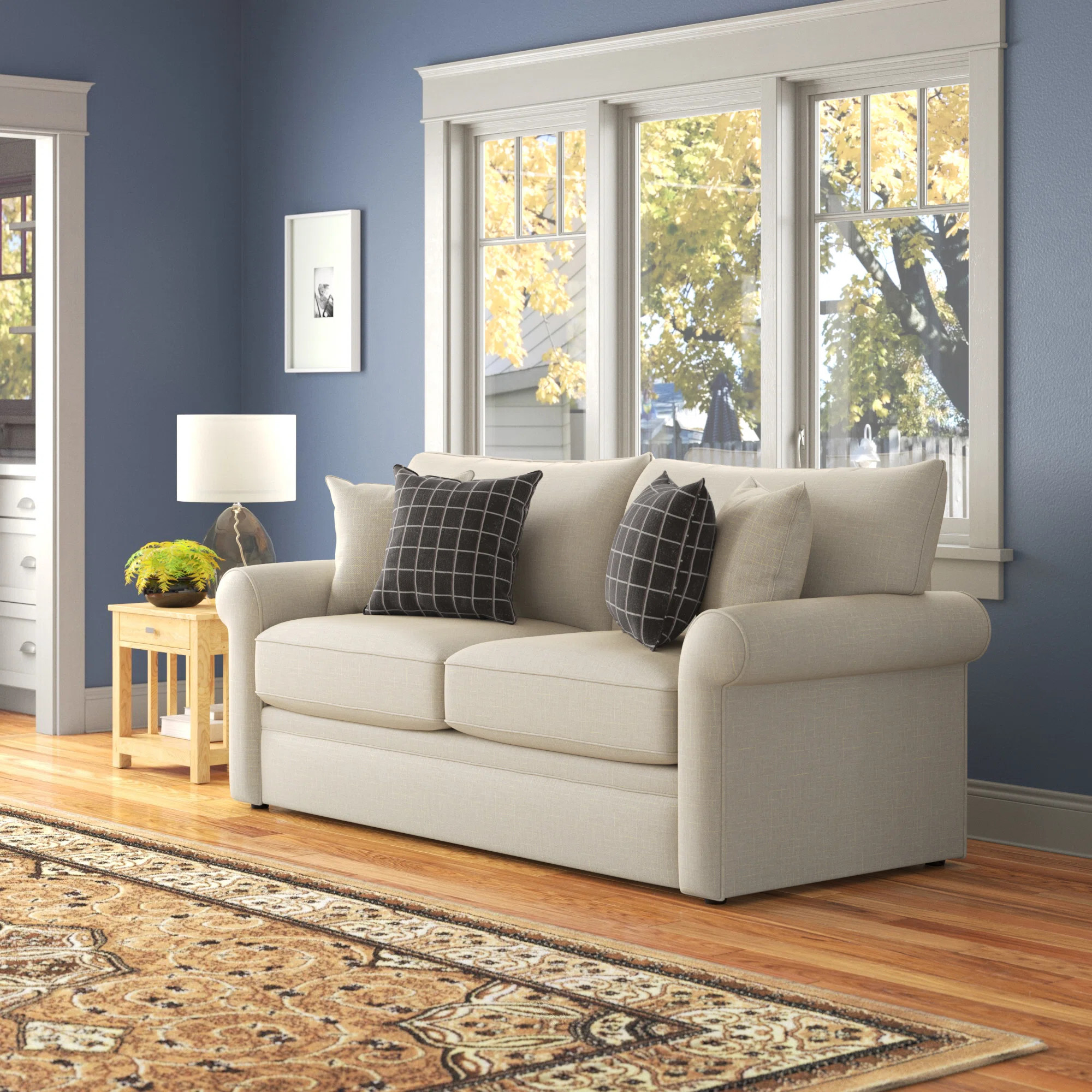 Adolphine Rolled Arm Sleeper Sofa with Reversible Cushions | Wayfair North America