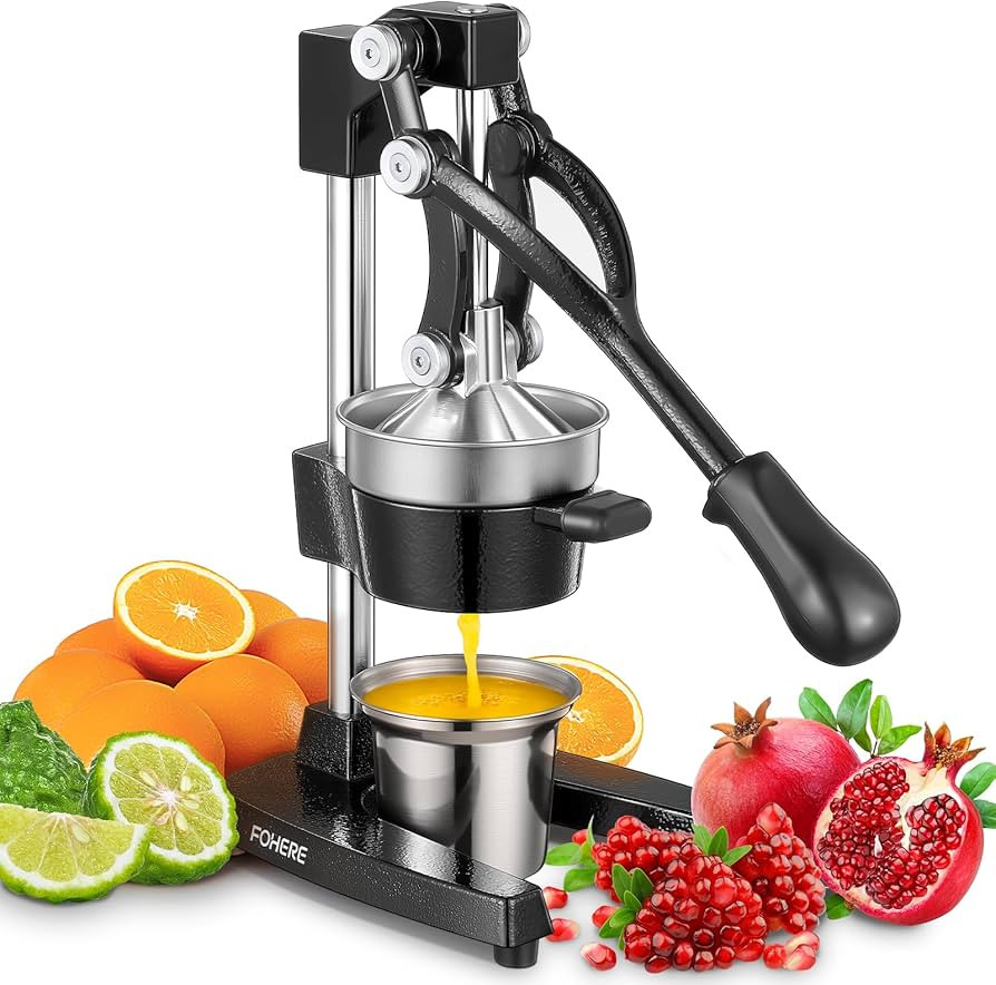 FOHERE Orange Juicer Squeezer, Cast Iron Lemon Squeezer, Commercial Citrus Juicer Hand Press for ... | Amazon (US)