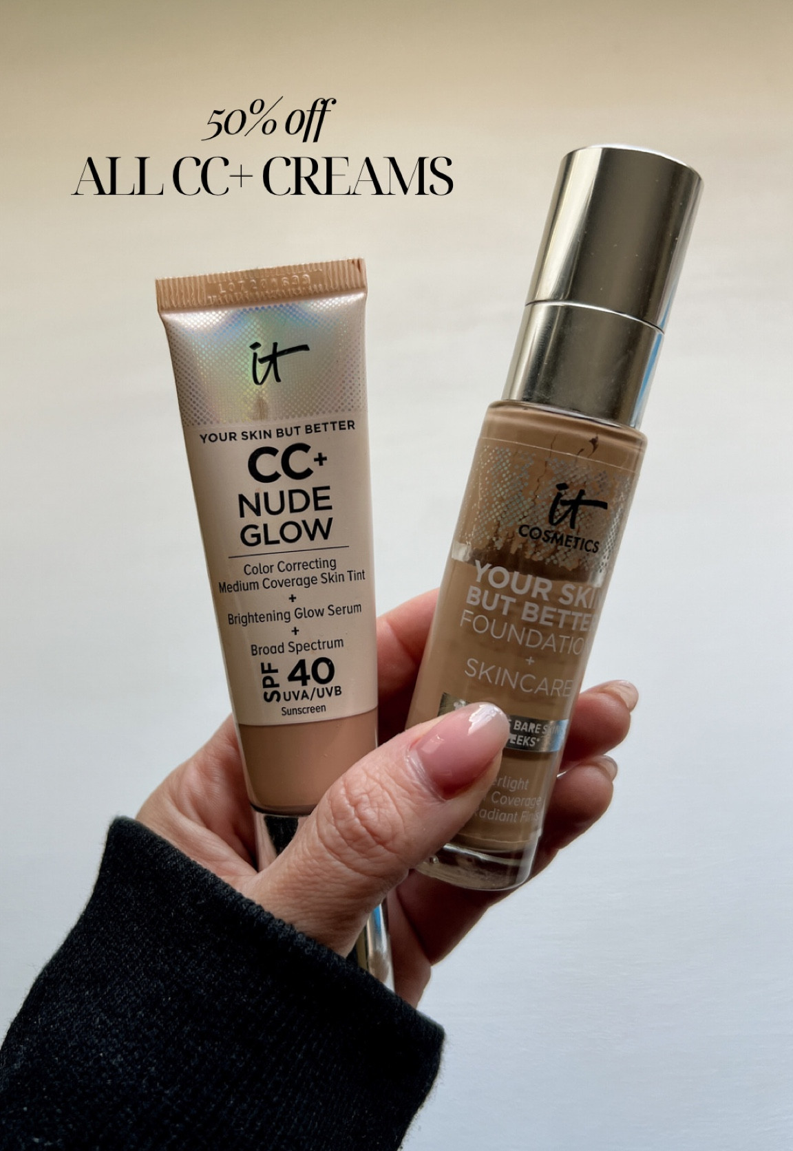 IT COSMETICS has a 50% off on all cc+ creams 

+ neutral medium 

xo, Sandroxxie by Sandra
www.sandroxxie.com | #sandroxxie

#LTKfindsunder50 #LTKsalealert #LTKCyberWeek