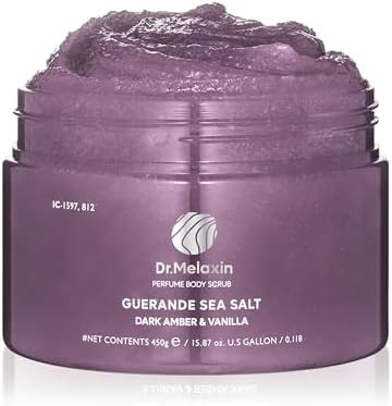 Dr.Melaxin Guerande Sea Salt Perfume Exfoliating Body Scrub for Smooth Skin Body, Amber & Vanilla... | Amazon (US)