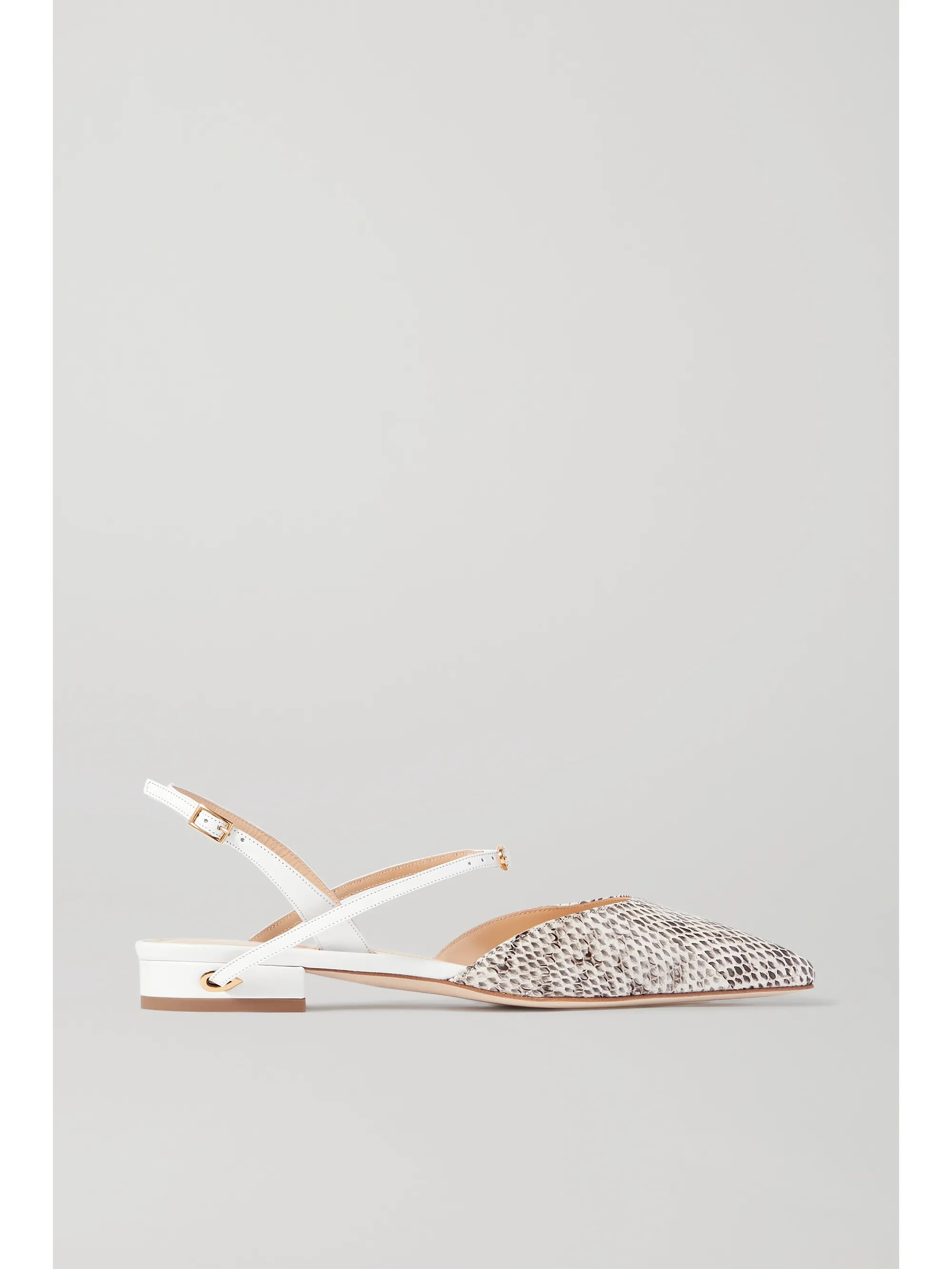 Vittorio snake-effect leather point-toe flats | NET-A-PORTER (UK & EU)