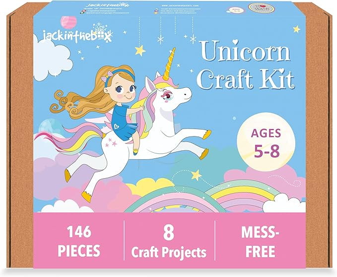 jackinthebox Unicorn Crafts for Kids Ages 4-8, 8-in-1 Unicorn Gifts for Girls, Sensory Toy, Unico... | Amazon (US)