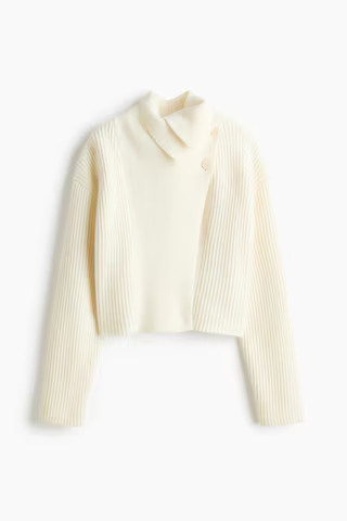H & M - Wool-blend wrap cardigan - Cream | H&M (UK, MY, IN, SG, PH, TW, HK)