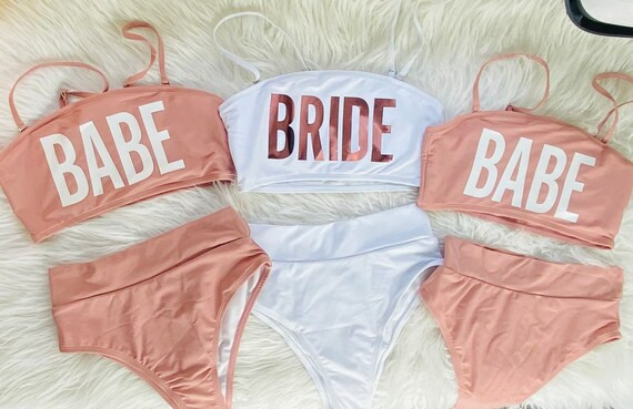 Bachelorette Swimsuits Bachelorette Tube Top Bikini. Pink | Etsy | Etsy (US)