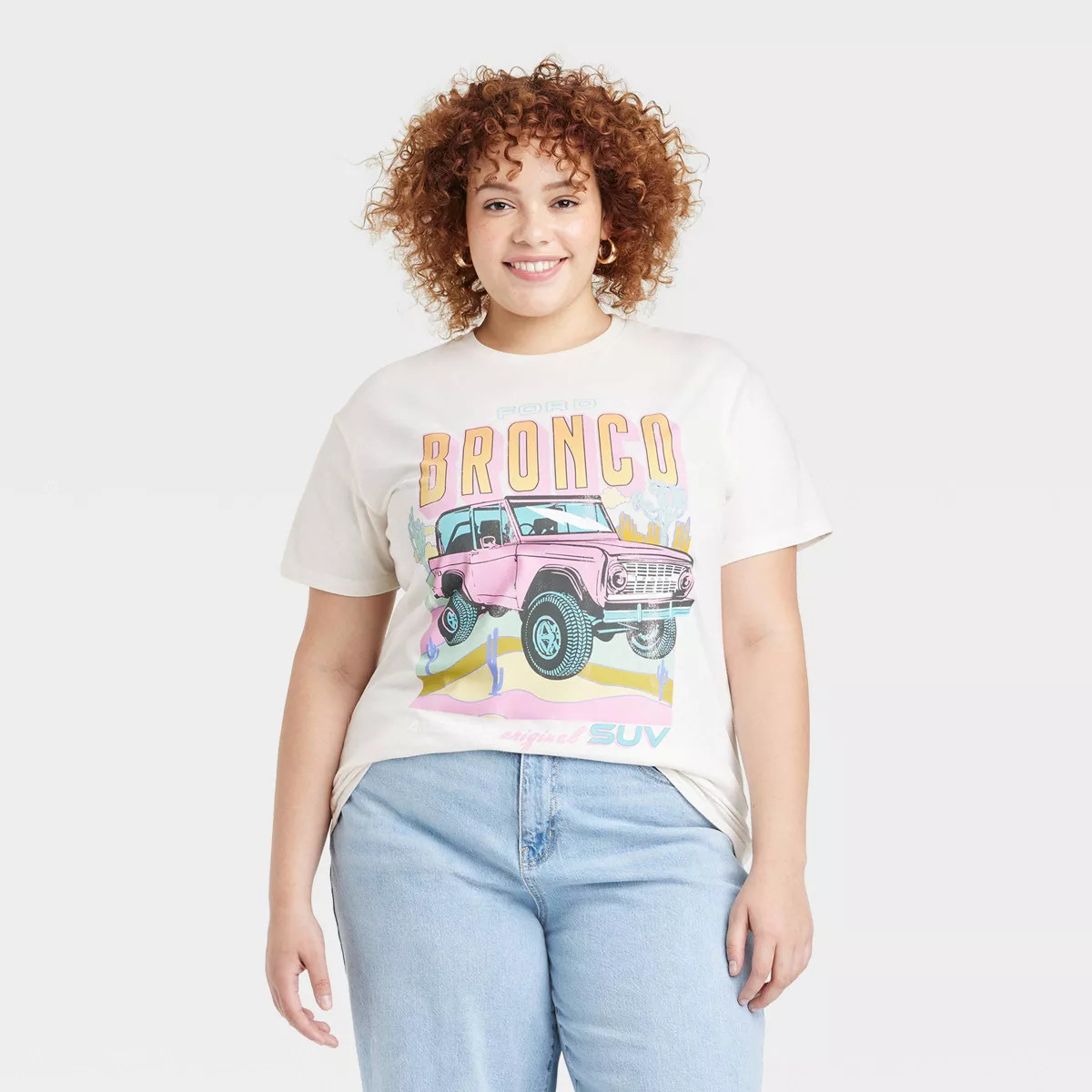 Women's Ford Bronco Short Sleeve Graphic T-Shirt - Off-White 2X | Target