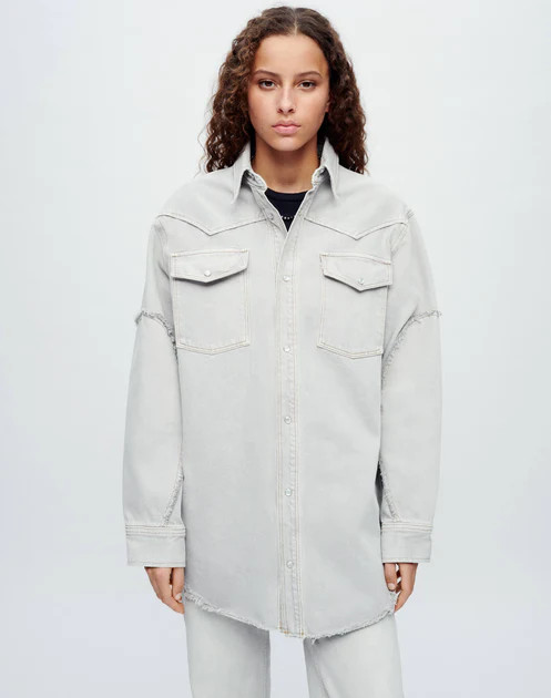 Oversized Shirt Jacket - Greyish | RE/DONE