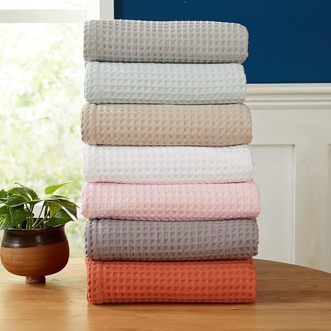 100% Cotton Waffle Weave Bed Blanket | Soft, Breathable, and Lightweight Blanket for All-Season |... | Amazon (US)