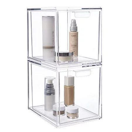 STORi Audrey Stackable Cosmetic Organizer Drawers 6-3/4 Tall | set of 2 Clear | Walmart (US)