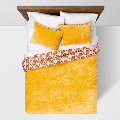 Amber Reversible Velvet Peacock Comforter & Sham Set - Opalhouse™ | Target