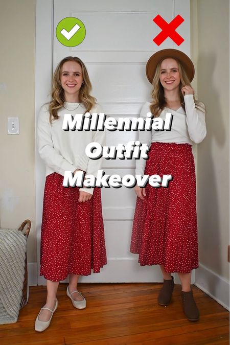 Millennial outfit makeover featuring one of our most worn Amazon skirts
.
XS organic cotton sweater (free ship and returns)


#LTKstyletip
