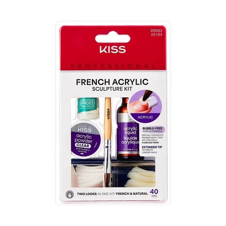 Kiss French Acrylic Sculpture Kit, Press on Nails, Natural, 40 Pieces | Walmart (US)