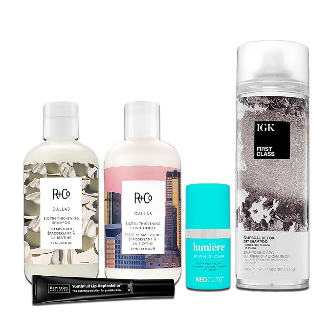 SAYN Beauty Self Care Box - R+Co Dallas Shampoo & Conditioner, NEOCUTIS Lumiere, IGK Dry Shampoo,... | Amazon (US)
