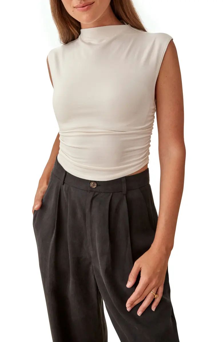 Lindy Ruched Organic Cotton Crop Top | Nordstrom
