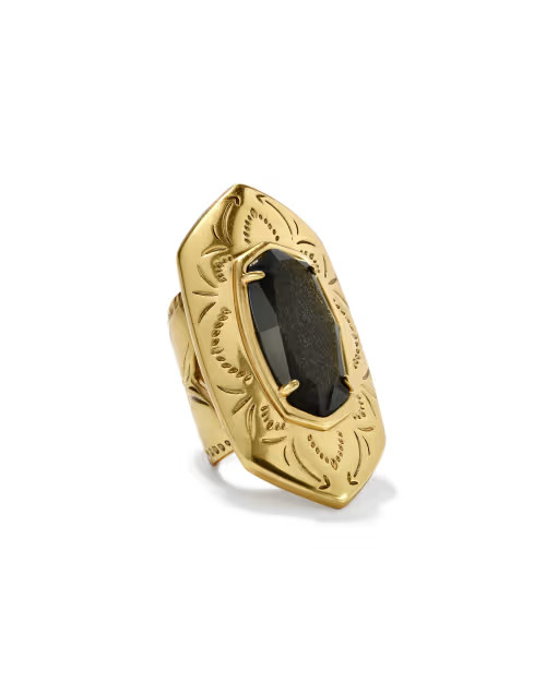 Keziah Vintage Gold Cocktail Ring in Golden Obsidian | Kendra Scott